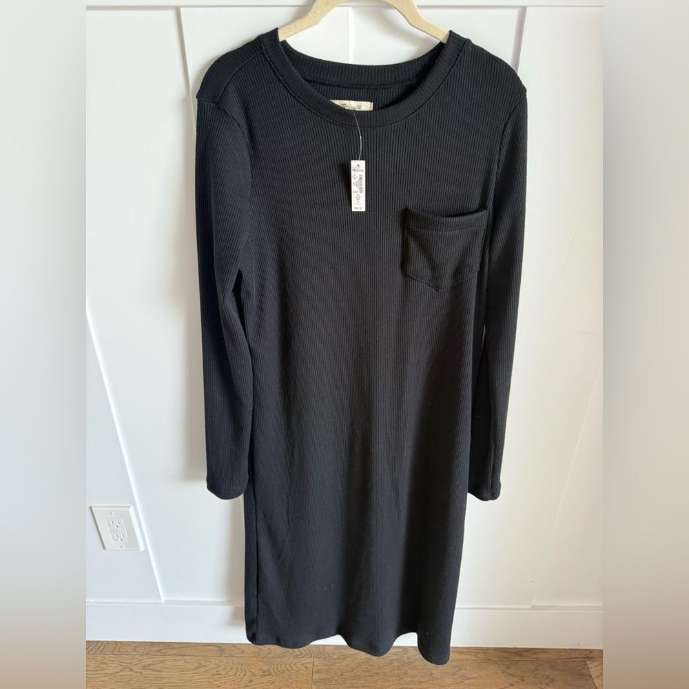 NWT Madewell Crew Neck Pocket MIDI Dress - Picture 3 of 9